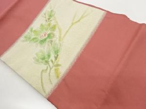 手描き花葉に枝模様名古屋帯